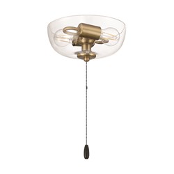 2 Light Bowl Light Kit In Satin Brass (Clear Glass)