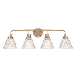 Pleated 4 Light Vanity In Premium Bronze