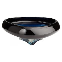 Cyan Designs Blue Alistair 17.5 Inch Wide Glass Decorative Bowl Cyan Designs Blue Alistair 17.5 Inch Wide Glass Decorative Bowl