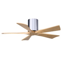 H Three-Blade Flush Mount Paddle Fan In Polished Chrome Finish
