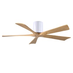 H Three-Blade Flush Mount Paddle Fan In Matte White Finish