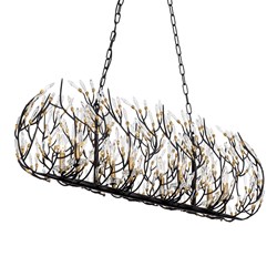 8-Lt Crystal Linear Pendant - Matte Black/French Gold 8-Lt Crystal Linear Pendant - Matte Black/French Gold