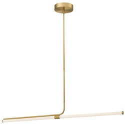 24W Horizontal Pendant, Aged Brass W/ White Acrylic Diffuser 24W Horizontal Pendant, Aged Brass W/ White Acrylic Diffuser