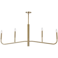 4 Light Incandescent Horizontal Chandelier, Aged Brass 4 Light Incandescent Horizontal Chandelier, Aged Brass