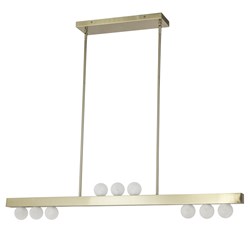 9 Light Halogen Horizontal Pendant Aged Brass With Frosted Glass 9 Light Halogen Horizontal Pendant Aged Brass With Frosted Glass