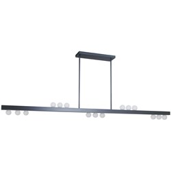 15 Light Horizontal Pendant In Matte Black W/ Frosted Glass 15 Light Horizontal Pendant In Matte Black W/ Frosted Glass