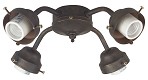 Aged Bronze Four Light Ceiling Fan Fitter