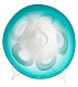 Cyan Designs Blue Flower Power 16 Inch Diameter Glass Decorative Plate