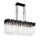 8-Lt Linear Pendant - Matte Black/French Gold