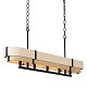 5-Lt Linear Pendant - Matte Black/Honey/Medium Oak