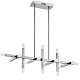 48W Horizontal Chandelier Polished Chrome With Frosted Acrylic Diffuser