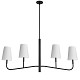 4 Light Incandescent Horizontal Chandelier Matte Black With White Shades