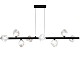 8 Light Halogen Horizontal Pendant, Matte Black W/ Clear Glass